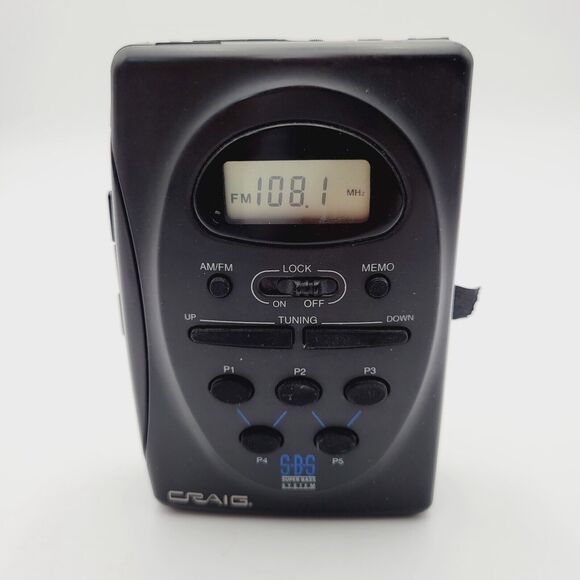 CRAIG JH6422 Personal Stereo Cassette Player Belt Clip SuperBass System VTG - Picture 1 of 16